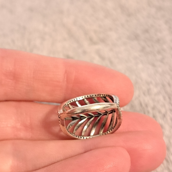 Pandora sz 6 tropical palm leaf ring 925 ALE 52 sterling silver CZ - Picture 12 of 12